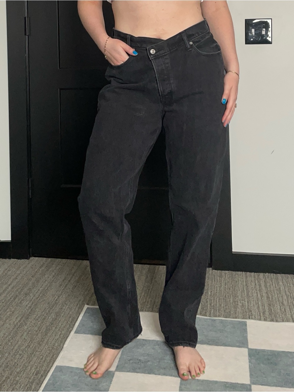 Abercrombie & Fitch Curve Love The Dad High Rise Black Jeans
